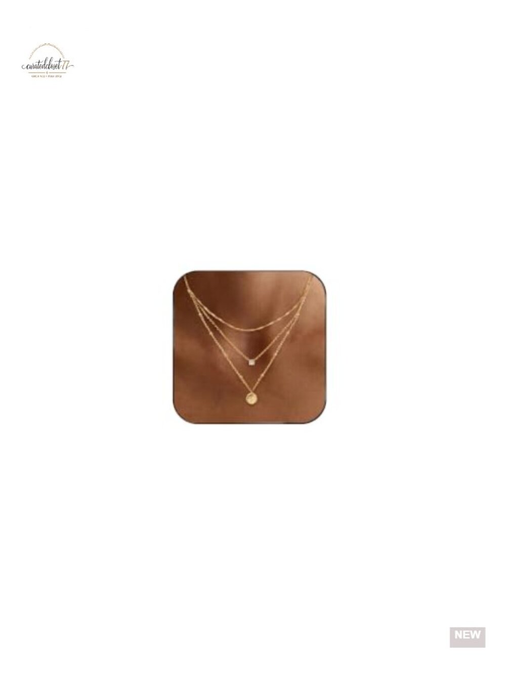 Simple Gold Necklace Stack Dainty 14K Gold Plated CZ Disc Pendant Necklace Set